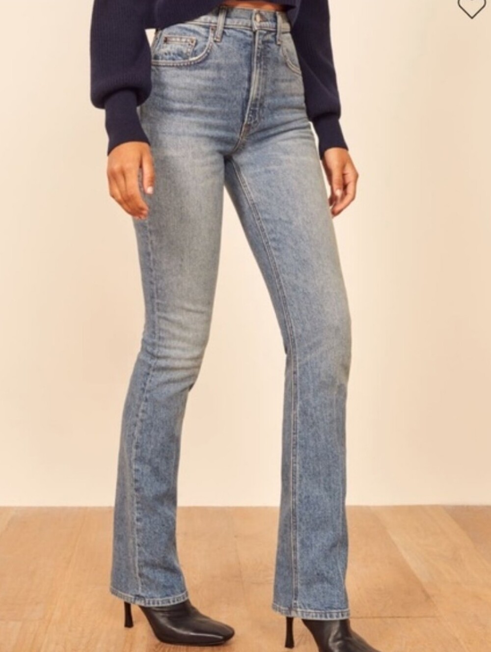 Reformation Cindy Bootcut Jeans In Malta Wash